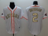 MLB Houston Astros #2 Bregman White Gold Game Nike Jersey