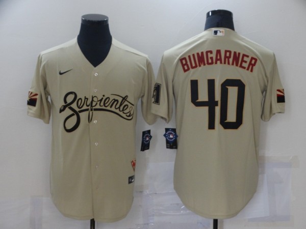 MLB Arizona Diamondbacks #40 Madison Bumgarner 2021 Gold City Connect  Jersey