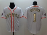 MLB Houston Astros #1 Correa White Gold Game Nike Jersey