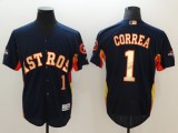 MLB Houston Astros #1 Correa Blue Gold Game Nike Jersey