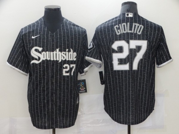 MLB Chicago White Sox #27 Giolito Black 2021 City Connect Jersey