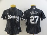 Women MLB Chicago White Sox #27 Giolito Black 2021 City Jersey