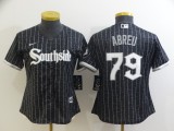 Women MLB Chicago White Sox #79 Jose Abreu Black 2021 City Jersey