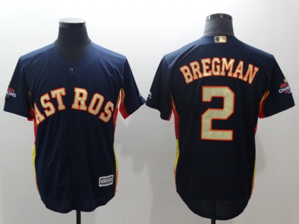 MLB Houston Astros #2 Bregman Blue Gold Game Nike Jersey