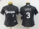 Women MLB Chicago White Sox #3 Baines Black 2021 City Jersey