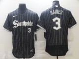 MLB Chicago White Sox #3 Baines Black 2021 City Connect Flex Base Elite Jersey