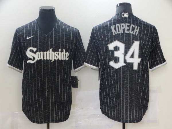 MLB Chicago White Sox #34 Kopech Black 2021 City Connect Jersey