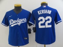 Youth MLB Los Angeles Dodgers #22 Clayton Kershaw Blue Game Nike Jersey