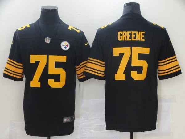 Men's Pittsburgh Steelers #75 Greene Black 2021 Color Rush Limited Jersey