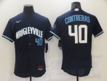 MLB Chicago Cubs Cubs #40 Contreras 2021 Navy City Connect Flex Base Elite Jersey