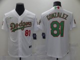 MLB Los Angeles Dodgers #81 Gonzalez White/Green 2020 World Series Stitched Jersey