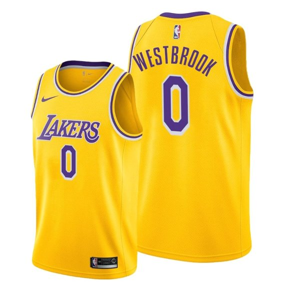 NBA Los Angeles Lakers #0 Russell Westbrook Yellow Jersey