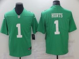 Men's Philadelphia Eagles #1 Hurts Green Vapor Untouchable Limited Jersey