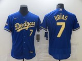 MLB Los Angeles Dodgers #7 Julio Urias Blue Gold 2020 World Series Flex Base Elite Jersey