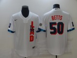 MLB Los Angeles Dodgers #50 Mookie Betts 2021 White All-Star Jersey