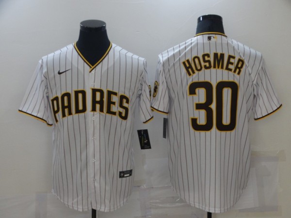 MLB San Diego Padres #30 Hosmer White Strip Game Nike Jersey