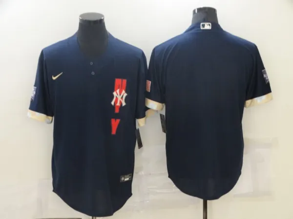 MLB New York Yankees Blank 2021 Navy Blue All-Star Jersey