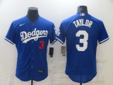 MLB Los Angeles Dodgers #3 Taylor Blue Flex Base Elite Jersey
