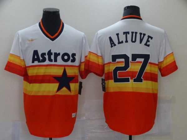 MLB Houston Astros #27 Altuve Throwback Nike Stitched Jersey