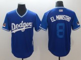 MLB Los Angeles Dodgers #8 Manny Machado  El Ministro  Majestic Royal Players Weekend Jersey