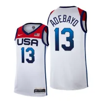 USA Basketball #13 Bam Adebayo 2021 White Tokyo Olympics Home Jersey