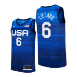 USA Basketball #6 Damian Lillard 2021 Blue Tokyo Olympics Stitched Away Jersey