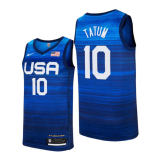 USA Basketball #10 Jayson Tatum 2021 Blue Tokyo Olympics Stitched Away Jersey