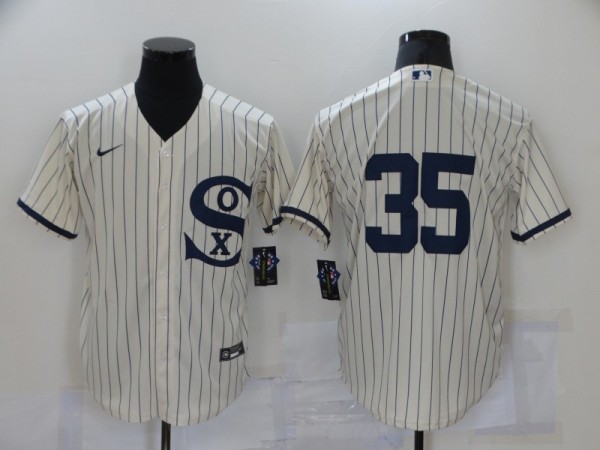 MLB Chicago White Sox #35 Frank Thomas 2021 Cream/Navy Field Of Dreams Jersey