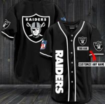 NFL Oakland Raiders Baseball Black Customized Jersey