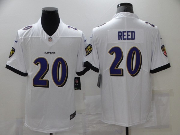 Men's Baltimore Ravens #20 Ed Reed White Vapor Untouchable NFL Jersey