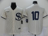 MLB Chicago White Sox #10 Yoan Moncada 2021 Cream/Navy Field Of Dreams Jersey