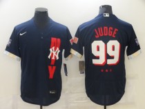 MLB New York Yankees #99 Judge 2021 Navy All-Star Flex Base Elite Jersey