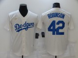 MLB Los Angeles Dodgers #42 Jackie Robinson Cream Throwback Jersey