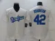 MLB Los Angeles Dodgers #42 Jackie Robinson Cream Throwback Jersey