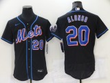 MLB New York Mets #20 Alonso Black Flex Base Elite Jersey