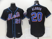 MLB New York Mets #20 Alonso Black Flex Base Elite Jersey