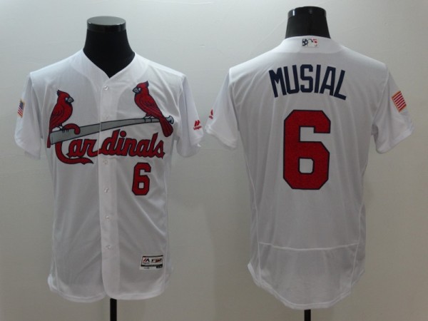 MLB St. Louis Cardinals #6 Musial Blue Flex Base Elite Jersey