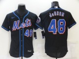 MLB New York Mets #48 Jacob deGrom Black Flex Base Elite Jersey