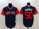 MLB Boston Red Sox #50 Mookie Betts Navy/Red 2018 Players Weekend Game Jersey