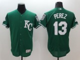 MLB Kansas City Royals#13 Perez Green Flex Base Elite Jersey