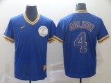 MLB Milwaukee Brewers #4 Molitor Blue Game Nike Jersey