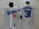 MLB Los Angeles Dodgers #31 Scherzer White Flex Base Elite Jersey