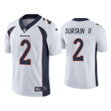 Men's Denver Broncos #2 Patrick Surtain II 2021 NFL Draft White Vapor Untouchable Limited Jersey