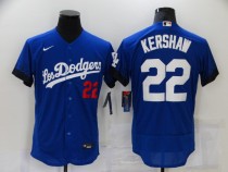 MLB Los Angeles Dodgers #22 Kershaw 2021 Royal City Connect Flex Base Elite Jersey