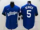 Men's Los Angeles Dodgers #5 Corey Seager 2021 Royal City Connect Jersey
