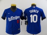 Youth  MLB Los Angeles Dodgers #10 Turner 2021 Royal City Connect Jersey