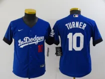 Youth  MLB Los Angeles Dodgers #10 Turner 2021 Royal City Connect Jersey