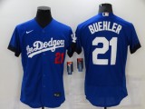 MLB Los Angeles Dodgers #21 Buehler 2021 Royal City Connect Flex Base Elite Jersey