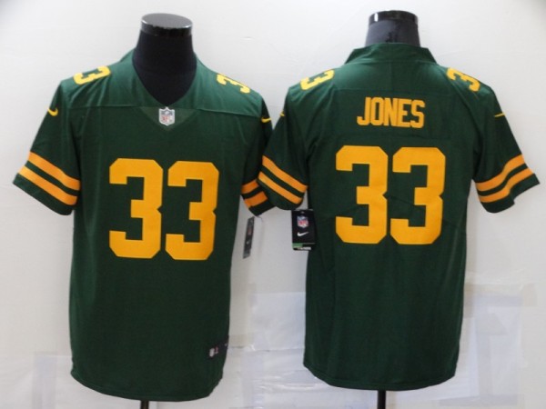 Men's Green Bay Packers #33 Jones 2021 Green Vapor Untouchable Limited Jersey