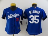 Women MLB Los Angeles Dodgers #35 Cody Bellinger 2021 Royal City Connect Jersey